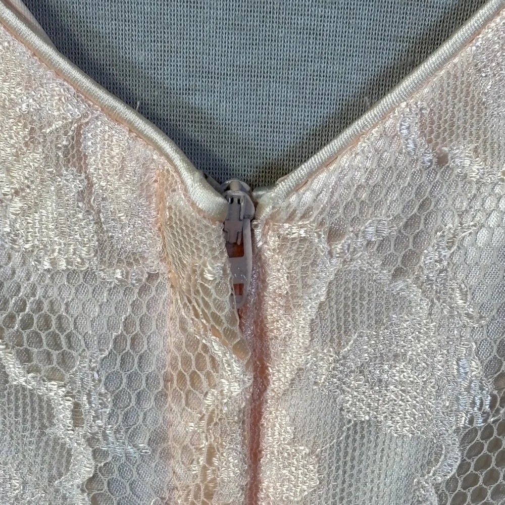 Vintage Scott McClintock Dress Women’s Size 12 Pink Lace Peplum Back Zipper - Picture 6 of 15